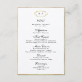 クラシックモノグラムロマンチック書結婚のメニュー エンクロージャーカード (正面)