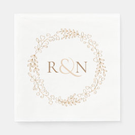 クラシックモノグラムローレルガーランド スタンダードランチョンナプキン