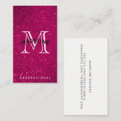 クラシックモノグラム円弧 | グリッター背景 名刺 (正面/裏面)