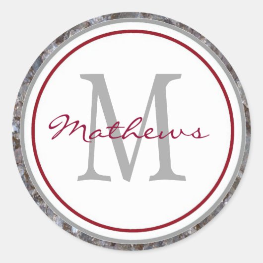 クラシックモノグラム封筒シールとシール ラウンドシール (正面)