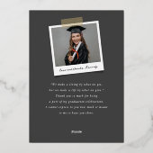 クラシックモノグラム文字K卒業モダンキャップ 箔招待状 (裏面)