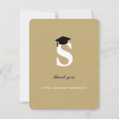 クラシックモノグラム文字Sモダン卒業キャップ サンキューカード (正面)