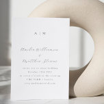 クラシックモノグラム白結婚黒文字 招待状<br><div class="desc">ミニマクラシックリストモノグラム伝統的タイポグラフィ結婚式招待状イン白黒</div>