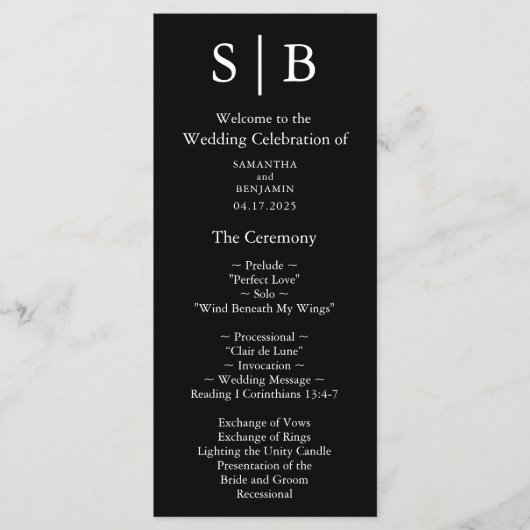 クラシックモノグラム白黒結婚ズ プログラム (正面)