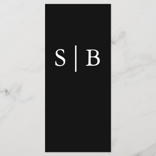 クラシックモノグラム白黒結婚ズ メニュー (裏面)