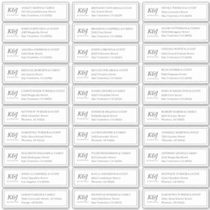 クラシックモノグラム結婚のゲスト名アドレス シール