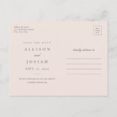 クラシックモノグラム結婚式の日付を保存 案内ポストカード (裏面)