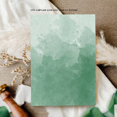 クラシックモノグラム緑ウォーター結婚カラー 招待状