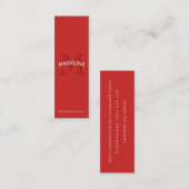 クラシックモノグラム赤(アーク文字) スキニー名刺 (正面/裏面)