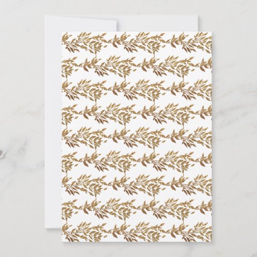 クラシックモノグラム金ゴールドクレストリハーサルディナー 招待状 (裏面)