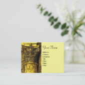 クラシックモノグラム2、鮮やかな茶色の黄色 名刺 (スタンド正面)