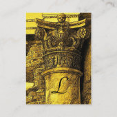 クラシックモノグラム2、鮮やかな茶色の黄色 名刺 (裏面)