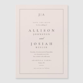 クラシックモノグラム ウェディング セーブ・ザ・デート マグネット招待状