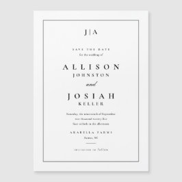 クラシックモノグラム ウェディング セーブ・ザ・デート マグネット招待状