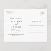 クラシックモノグラム ウェディング セーブ・ザ・デート 案内ポストカード (裏面)