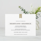 クラシックモノグラム ゴールド ウェディング インビテーション (スタンド正面)