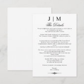 クラシックモノグラム ブラック 結婚披露宴 エンクロージャーカード (正面/裏面)