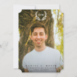 クラシックモノグラム/ローレルリース2写真卒業 案内状