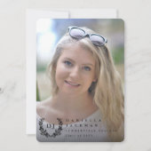 クラシックモノグラム/ローレルリース2写真卒業 案内状 (正面)