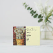 クラシックモノグラム，明るい茶色，灰色，黄色 名刺 (スタンド正面)