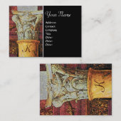 クラシックモノグラム,明るい茶色,灰色,黒 名刺 (正面/裏面)