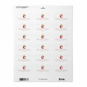 クラシックモノグラム E & ブラック卒業帽子住所 ラベル (フルシート)