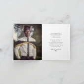 クラシックモノグラム T 卒業帽子 写真 モダン サンキューカード (内部)