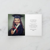 クラシックモノグラムA卒業キャップ写真モダン サンキューカード (内部)