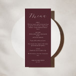 クラシックモノグラムBurgundyスクリプ結婚ト メニュー<br><div class="desc">クラシックBurgundyのミニマル伝統的スモノグラムタイポグラフィのメ結婚ニュー</div>