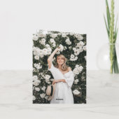 クラシックモノグラムI卒業キャップ写真モダン サンキューカード (裏面)