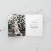 クラシックモノグラムI卒業キャップ写真モダン サンキューカード (内部)