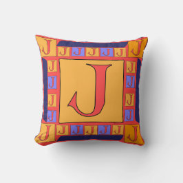 クラシックモノグラムJブ縁どルー クッション