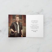 クラシックモノグラムK卒業キャップ写真モダン サンキューカード (内部)