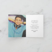 クラシックモノグラムL卒業キャップ写真モダン サンキューカード (内部)