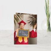 クラシックモノグラムN卒業キャップ写真モダン サンキューカード (裏面)