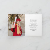 クラシックモノグラムN卒業キャップ写真モダン サンキューカード (内部)