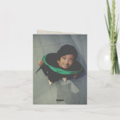 クラシックモノグラムU卒業帽子写真モダン サンキューカード (裏面)