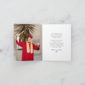 クラシックモノグラムZ卒業キャップ写真モダン サンキューカード (内部)