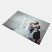 クラシックモノグラ結婚ムの写真形式 ドアマット (アングル)