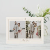 クラシックモノグラ結婚ム写真サンキューカード サンキューカード (スタンド正面)