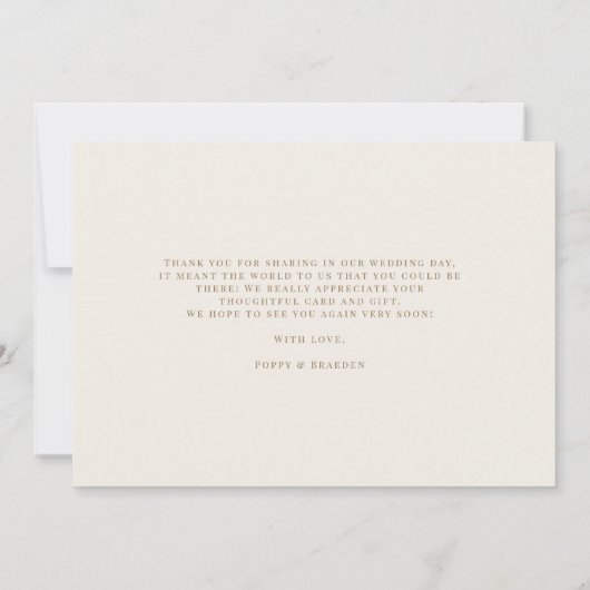 クラシックモノグラ結婚ム写真サンキューカード サンキューカード (裏面)