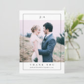 クラシックモノグラ結婚ム写真 サンキューカード (スタンド正面)