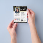 クラシックモバイル公証人パブリックQRコードブラック金ゴールド チラシ (手)