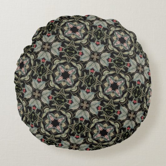 クラシックモロッコ幾何装飾模様 ラウンドクッション (正面)