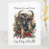 クラシックヤギユール（キリスト降誕祭） カード (黄色い花)