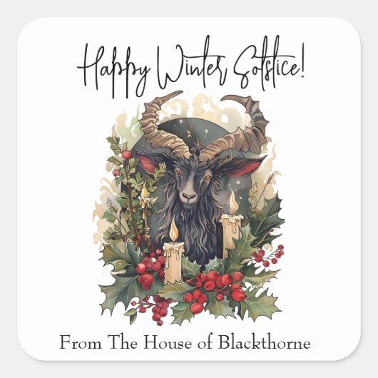 クラシックヤギユール(キリスト降誕祭) スクエアシール (正面)