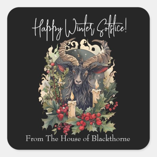 クラシックヤギユール（キリスト降誕祭） スクエアシール (正面)