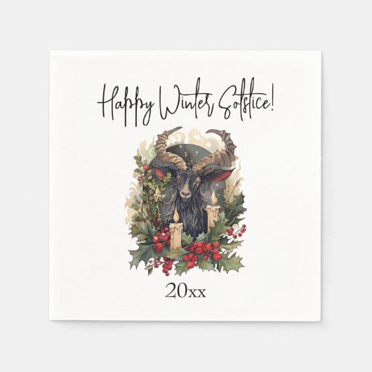 クラシックヤギユール（キリスト降誕祭） スタンダードカクテルナプキン (正面)