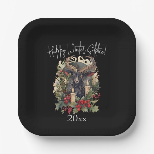 クラシックヤギユール（キリスト降誕祭） ペーパープレート (正面)