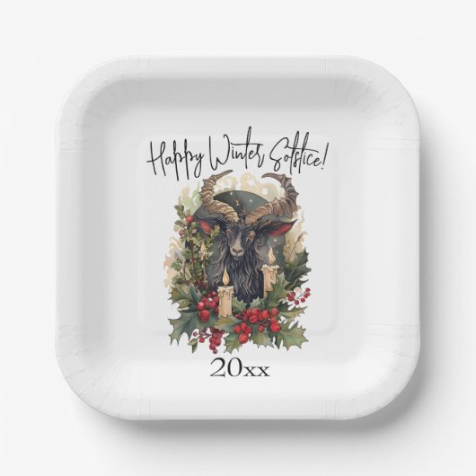 クラシックヤギユール（キリスト降誕祭） ペーパープレート (正面)